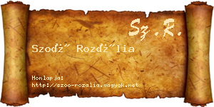 Szoó Rozália névjegykártya